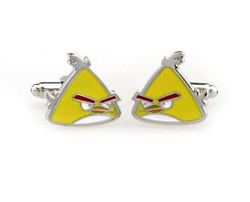Internet only: Yellow angry birds cufflinks