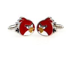 Internet only: Red angry birds cufflinks