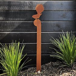 New: Corten fantail garden stake LARGE