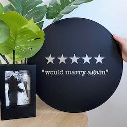 Black Steel Art Signage: Would Marry Again