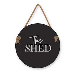 Black Steel Art Signage: The Shed BLACK