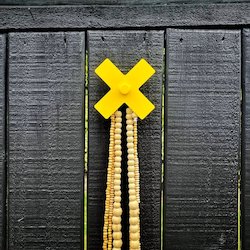 New: Outdoor Wall Hook Cross YELLOW