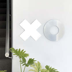 Stainless Steel Artwork: Large XO (hug and kiss) set of 2, brushed stainless