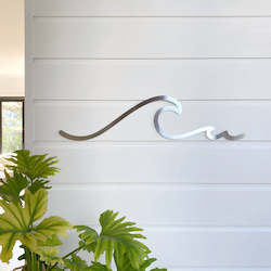 Stainless Steel Artwork: Simple wave line, brushed stainless