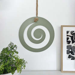 Koru LARGE green mist with natural rope