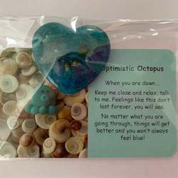 Optimistic Octopus Mental Wellbeing Card and Heart Crystal