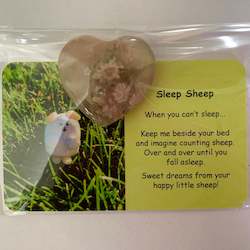 Sleep Sheep Mental Wellbeing Card and Heart Crystal
