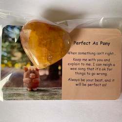 Perfect as Pony Mental Wellbeing Card and Heart Crystal