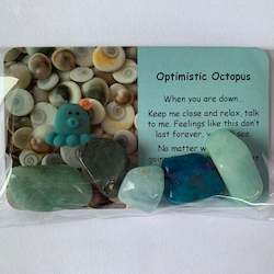 Optimistic Octopus Mental Wellbeing Card and Crystals