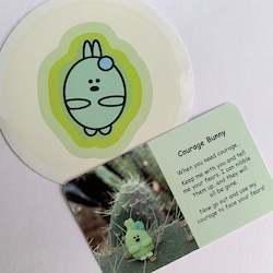 Mental Health Well Being Stickers: Sticker - Courage Bunny