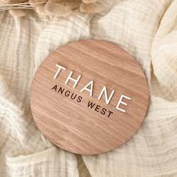 Baby wear: Wooden Round Name Plaque
