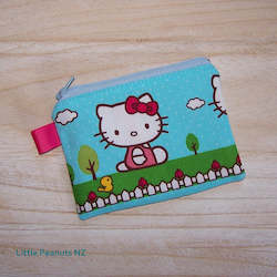 Tote Bags: Coin/Card purse - Kitty Blue