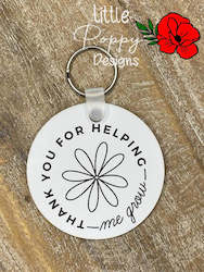 Clothing: Thank you for Helping - me grow Key Ring