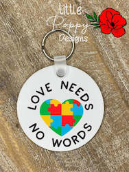 Clothing: Love needs no words Key Ring