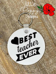 Clothing: Best teacher EVER Key Ring