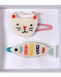 Accessories: Cat & Fish Hair Clips
