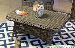 Roma Rattan Coffee Table with Glass top