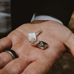 The Cufflinks - designed to hold your love note inside