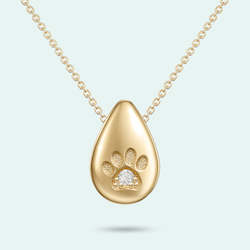 Jewellery manufacturing: Ashes Pendant - The Paw Print Love Drop