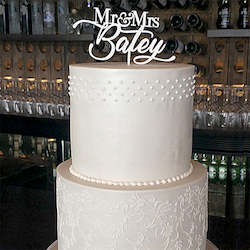 Weddings Events: Mr & Mrs Name Cake Topper