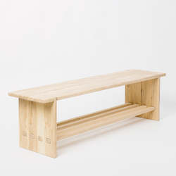 Wooden furniture: button bench