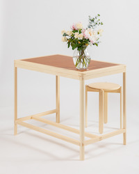 Wooden furniture: ash signing table + stool