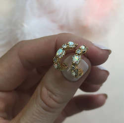 La Kaiser: Mini Opal & Diamond Marquis Hoops