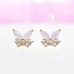 Lavender Remember Me Butterfly Studs