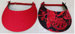 Sun Visors - Red and Patterned Red and Black