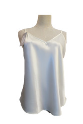Sleepwear Silk: Silk Satin Camisole - White