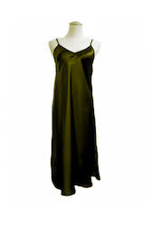Sleepwear Silk: Shoe String Slip Nightdress - Black