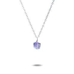 Lucia | Sterling Silver Raw Amethyst Necklace