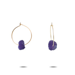 Jewellery: Lena Petite | Gold Filled Amethyst Hoop Earrings