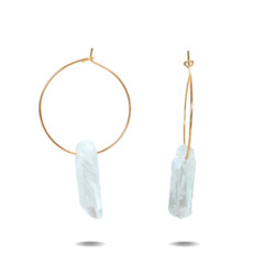 Jewellery: Lena | Gold Filled Quartz Point Hoop Earrings