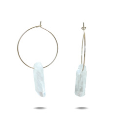 Jewellery: Lena | Sterling Silver Quartz Point Hoop Earrings