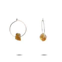 Jewellery: Lena Petite | Sterling Silver Citrine Hoop Earrings
