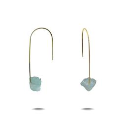 Jewellery: Lenore | Gold Filled Aquamarine Drop Earrings
