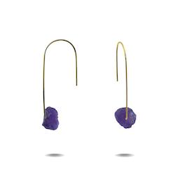 Jewellery: Lenore | Gold Filled Amethyst Drop Earrings