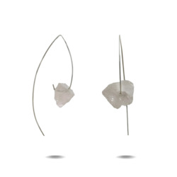Lorelai  | Sterling Silver Rose Quartz Hook Earrings