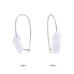 Jewellery: Lillian | Sterling Silver Rose Quartz Drop Earrings