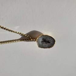 Ivory Gold Geode Necklace