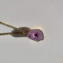 Heather Gold Geode Necklace