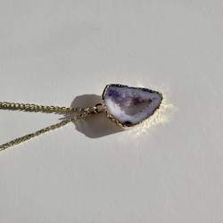 Jewellery: Orchid Gold Geode Necklace