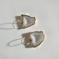 Cloud Gold Geode Earrings