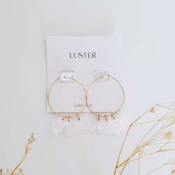Jewellery: Limited Edition | Clear Quartz Droplets Gold Filled Hoops