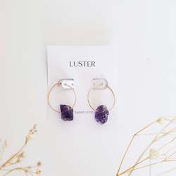 Jewellery: Limited Edition | Amethyst Rose Gold Filled Hoops