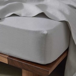 Ravello Linen Fitted Sheet - Silver
