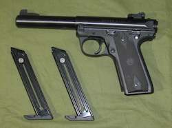 Firearm: RUGER MK 4 22/45 BLUED 5.5" BULL BBL