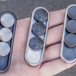 Manufacturing: Trio Titanium Body (with Zirc Plate) and Convex Titanium Buttons (with Teflon)