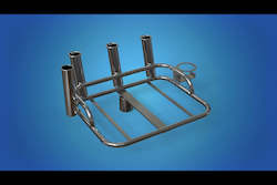 Boating Accesories: Small bait station with 4 x rod holders and 1 x can holder mounts on top of your 2â 50.8mm ski pole